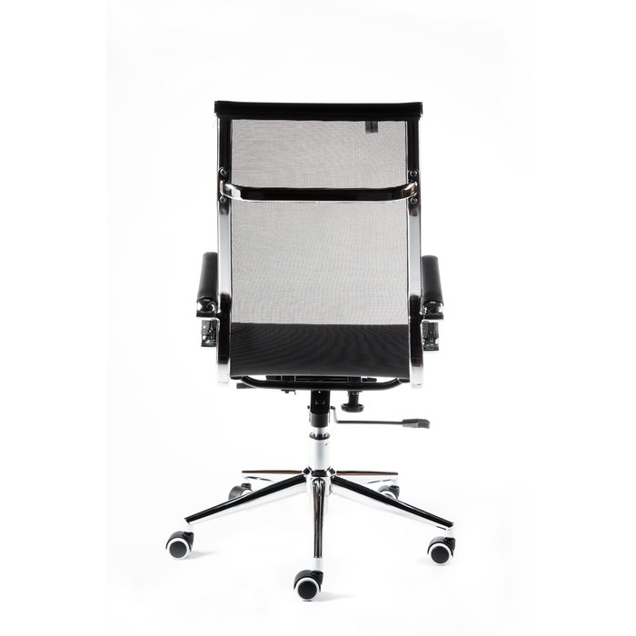 Кресло офисное "Хельмут", сталь/хром, чёрная сетка