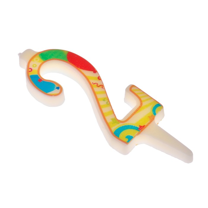 Свеча в торт цифра 2 "С днем рождения"