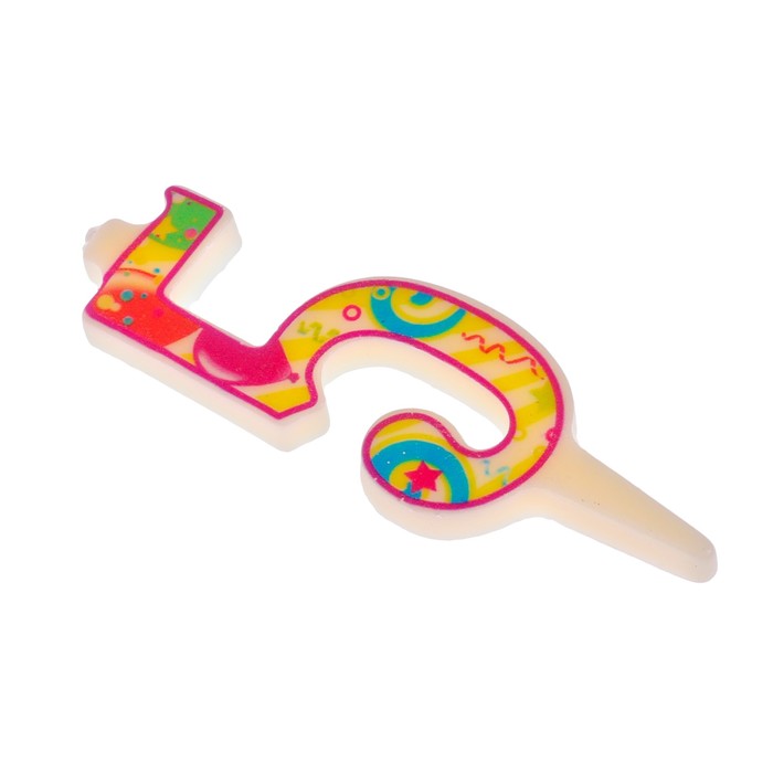 Свеча в торт цифра 5 "С днем рождения"