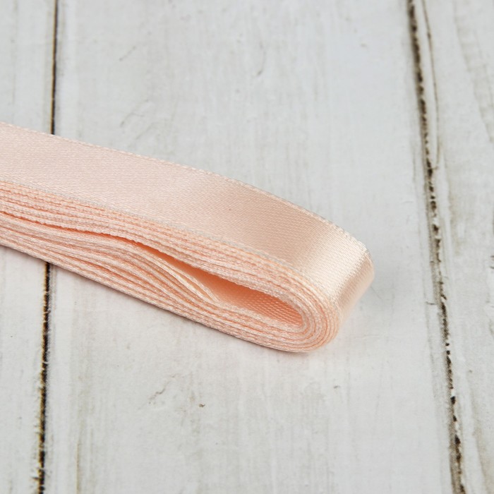 Лента атласная, 12мм, 5,4м, №002, цвет светло-розовый