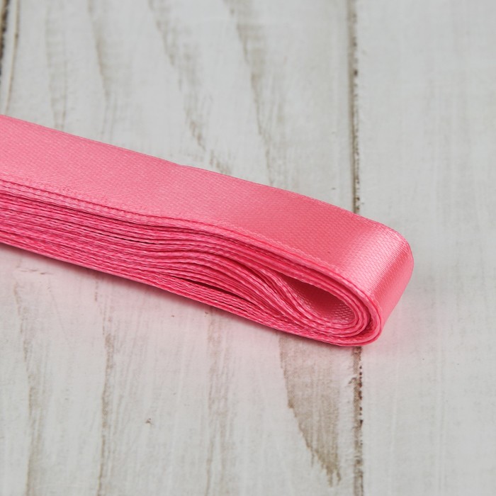 Лента атласная, 12мм, 5,4м, №005, цвет розовый