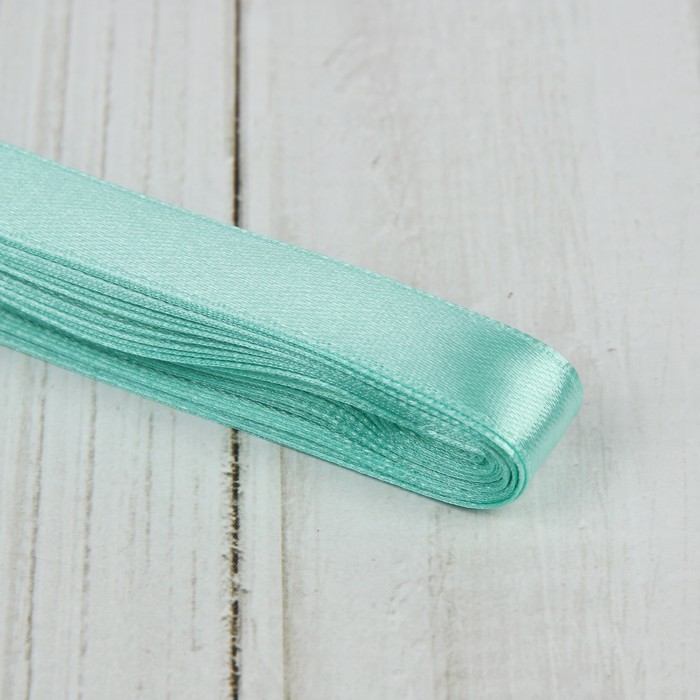Лента атласная, 12мм, 5,4м, №010, цвет мятный