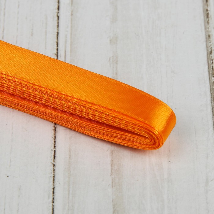 Лента атласная, 12мм, 5,4м, №021, цвет оранжевый