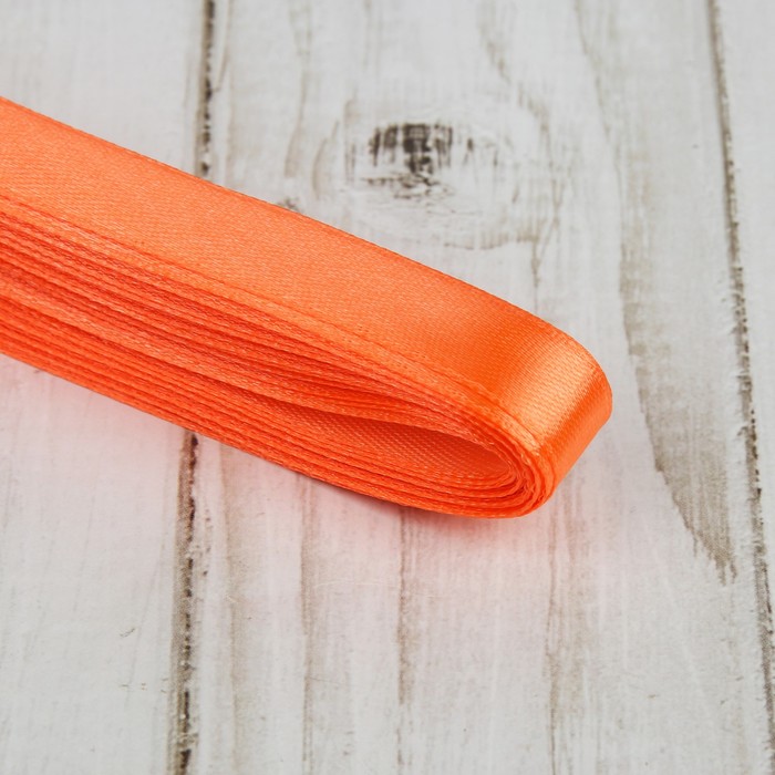 Лента атласная, 12мм, 5,4м, №024, цвет бледно-оранжевый