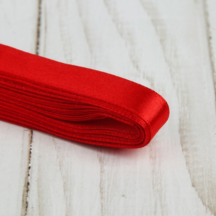 Лента атласная, 12мм, 5,4м, №026, цвет красный