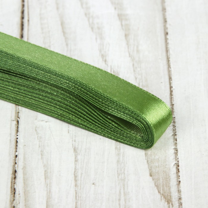 Лента атласная, 12мм, 5,4м, №055, цвет болотный