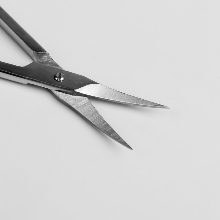 Ножницы маникюрные, загнутые, 9,5 см, цвет серебристый, В-128-S-SH
