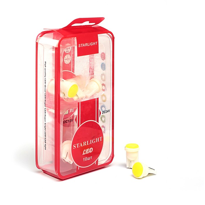 Лампа светодиодная STARLIGHT, T10, 12 В, 1 Вт, COB