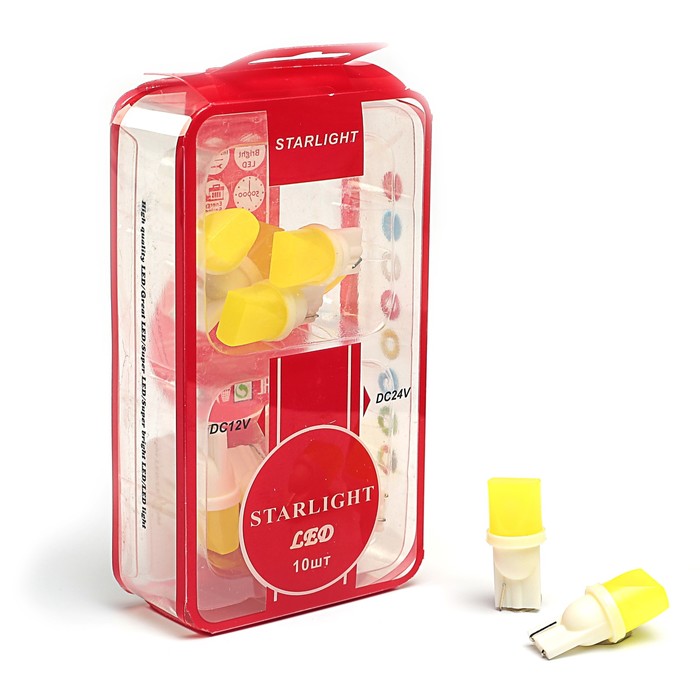 Лампа светодиодная STARLIGHT, T10, 12 В, 5 Вт, COB-3D