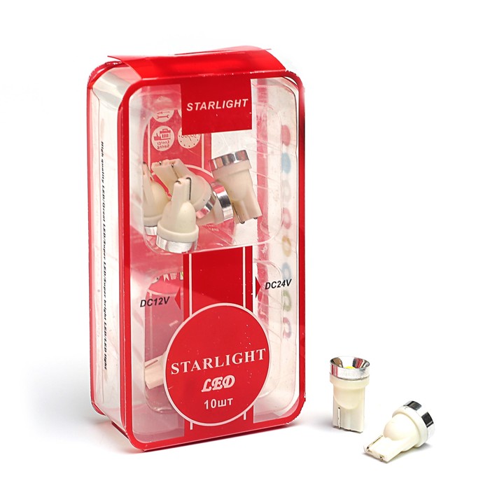 Лампа светодиодная STARLIGHT, T10, 12 В, 2 Вт, F-2W