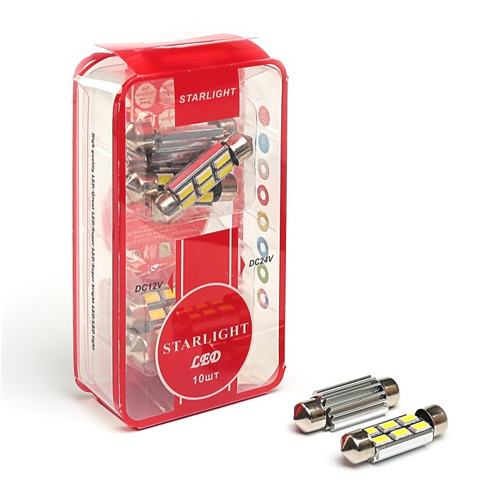 Лампа светодиодная STARLIGHT, T11x39, 12 В, 6 SMD 5630 SMD canbus