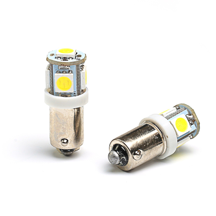 Лампа светодиодная STARLIGHT, T8 (BA9S), 12 В, 5SMD, БЕЛЫЙ