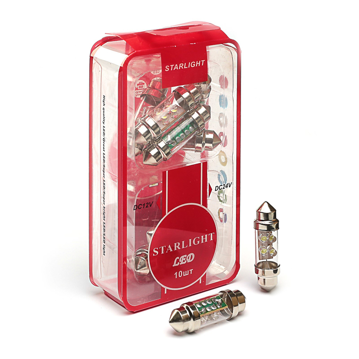 Лампа светодиодная STARLIGHT, C10W36mm*10mm, 24В,4LEDS, БЕЛЫЙ