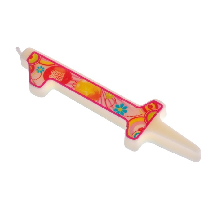 Свеча в торт цифра 1 "С днем рождения"