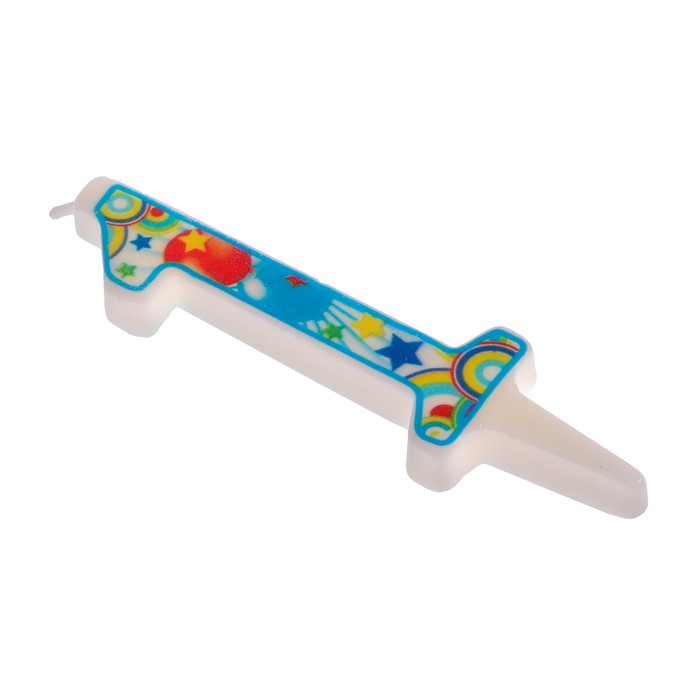 Свеча в торт цифра 1 "С днем рождения"