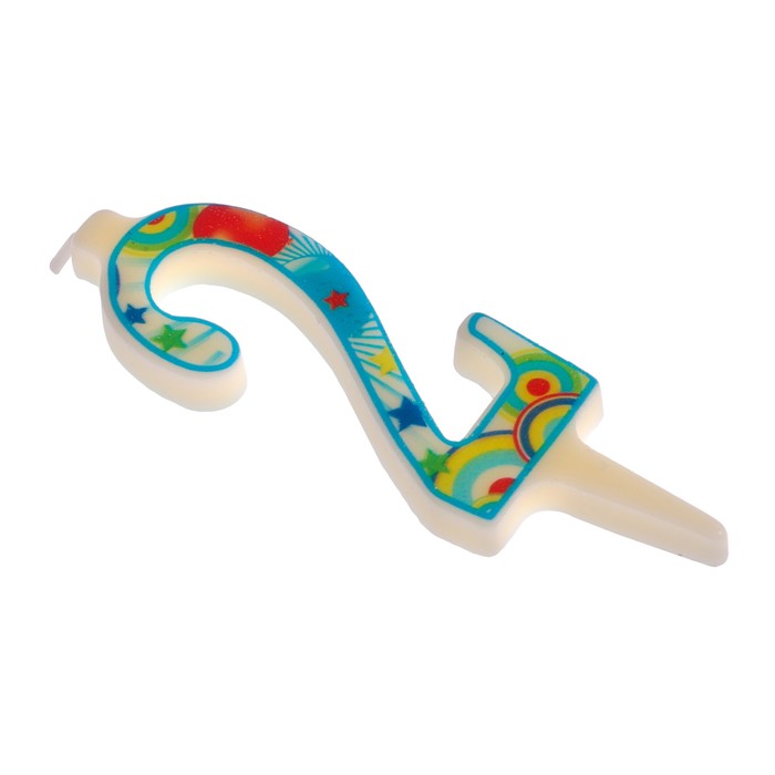 Свеча в торт цифра 2 "С днем рождения"