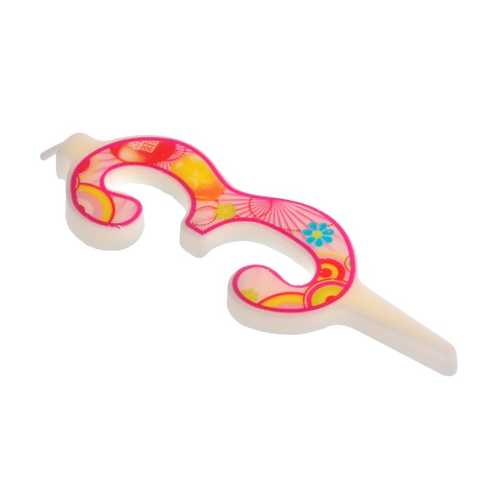 Свеча в торт цифра 3 "С днем рождения"