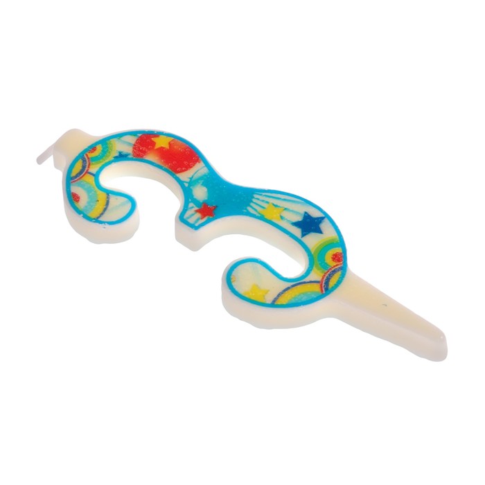 Свеча в торт цифра 3 "С днем рождения"