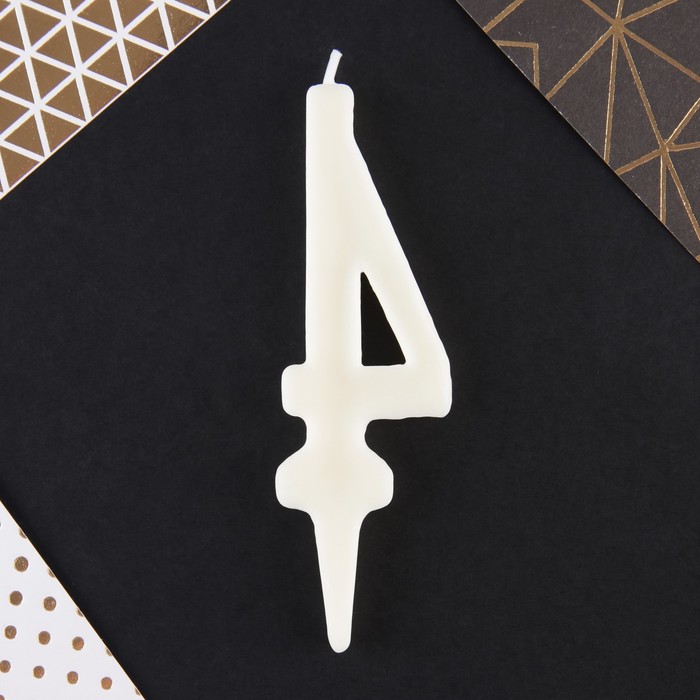 Свеча в торт цифра 4 "С днем рождения"