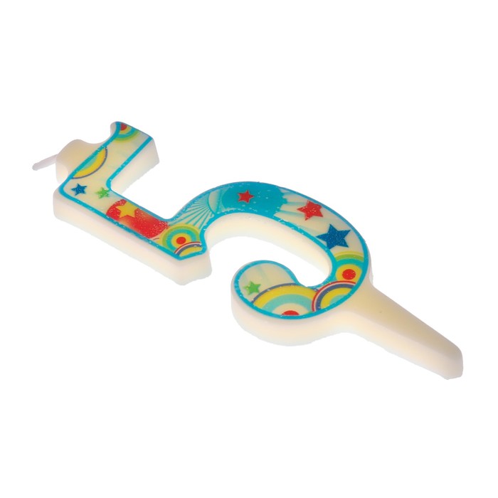 Свеча в торт цифра 5 "С днем рождения"