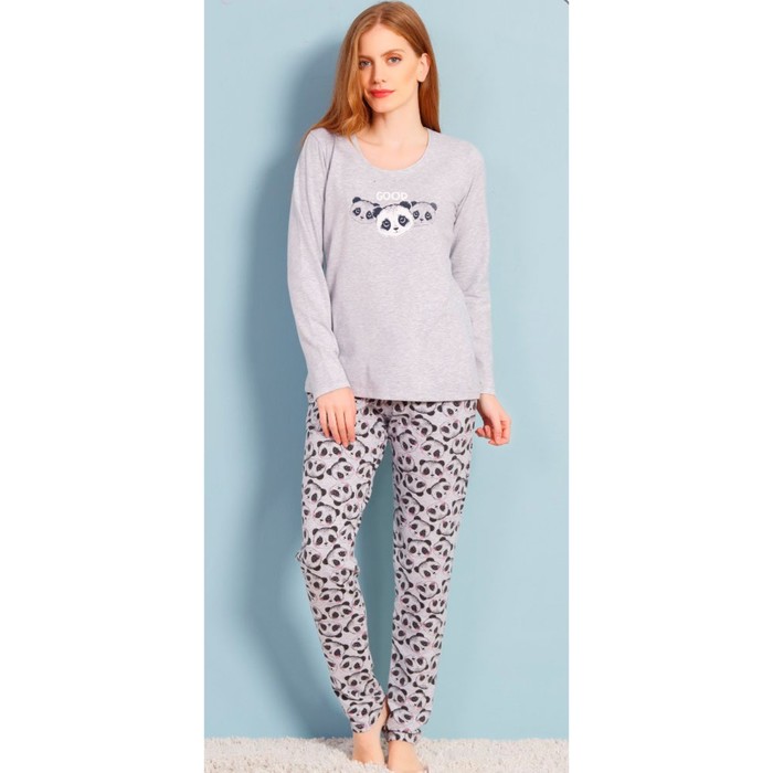 Комплект женский (джемпер, брюки) 706109 1128 цвет серый меланж, р-р 46 (M)