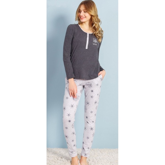 Комплект женский (джемпербрюки) 706118 1156 цвет чёрный, р-р 46 (M)