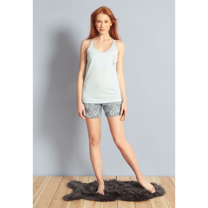 Комплект женский (майка, шорты) Мак 609092 1171 цвет голубой, р-р 46 (M)  вискоза