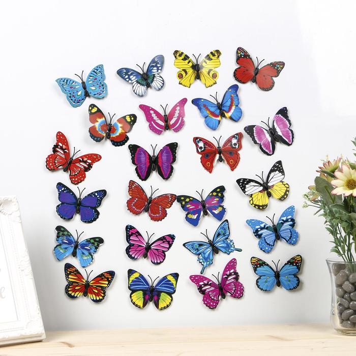Магнит Бабочка крылышки перелив 5×7 см вышивка брошь бабочка топаз 7 5x3 5 см