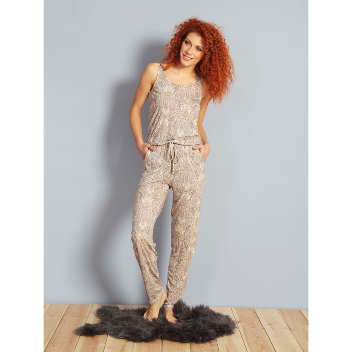 Комбинезон женский 610248 0619 цвет бежевый, р-р 46 (M)  вискоза