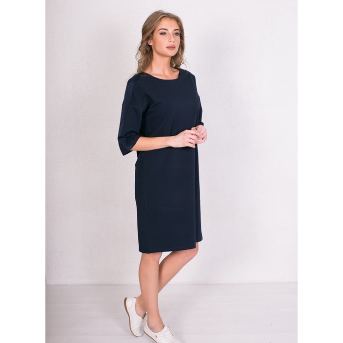 Платье женское с лампасами 180001 цвет тёмно-синий, р-р 48 (L)