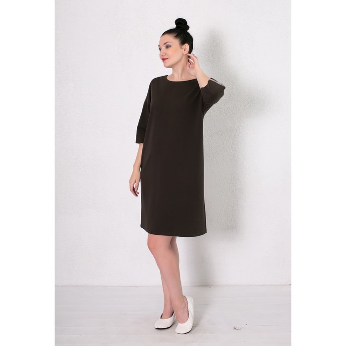 Платье женское с лампасами 180002 цвет шоколадный, р-р 52 (2XL)