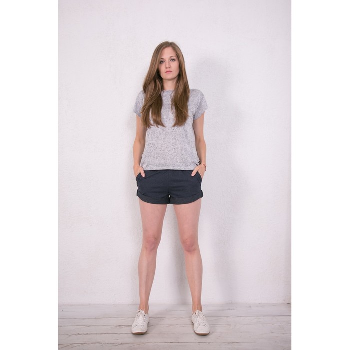 Комплект женский (футболка, шорты) 164039 цвет синий, р-р 46 (M)  вискоза