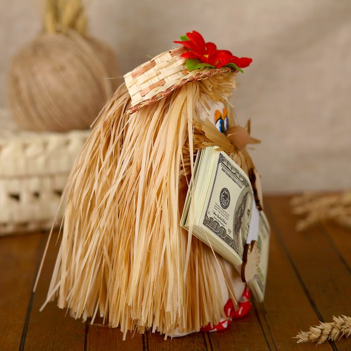 Оберег «Домовой», с пачкой долларов, 22 см, микс