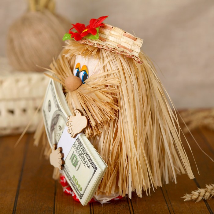 Оберег «Домовой», с пачкой долларов, 22 см, микс