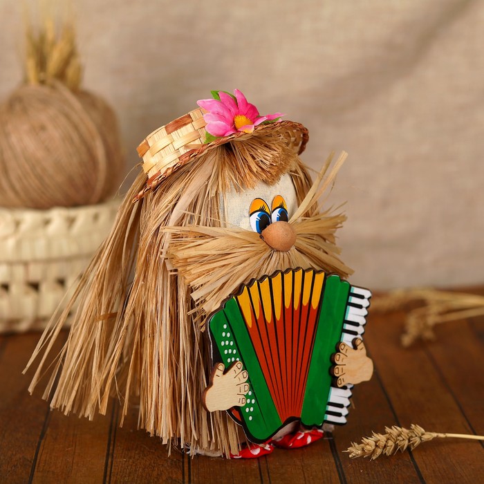 Оберег «Домовой», в полушляпе, с гармошкой, 22 см, микс