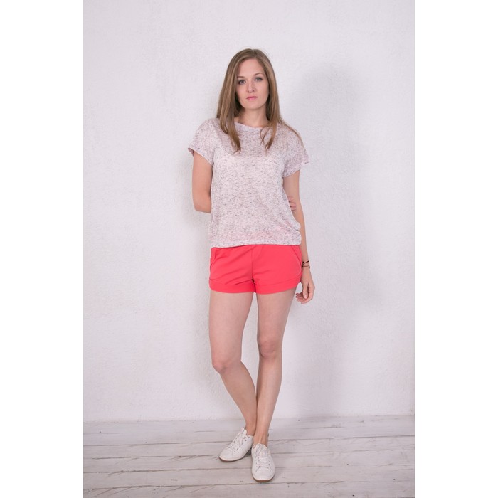 Комплект женский (футболка, шорты) 164038 цвет розовый, р-р 48 (L)  вискоза