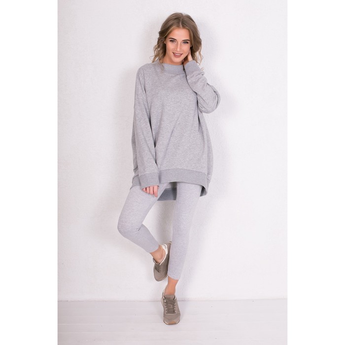 Комплект женский (свитшот, лосины) 186001 цвет серый, р-р 50 (XL)  37060 36