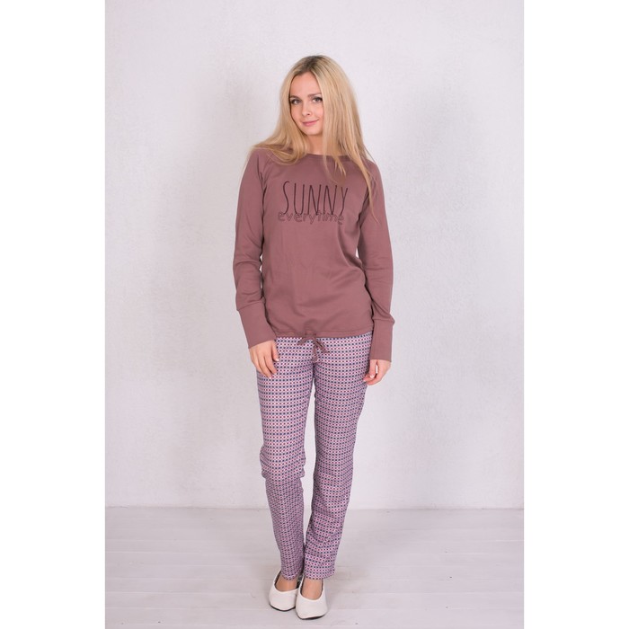Комплект женский (джемпер, брюки) 166050 цвет Какао, р-р 48 (L)