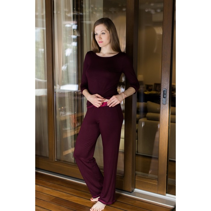 Комплект женский (джемпер, брюки) 7633 цвет бордовый, р-р 46 (M)  вискоза