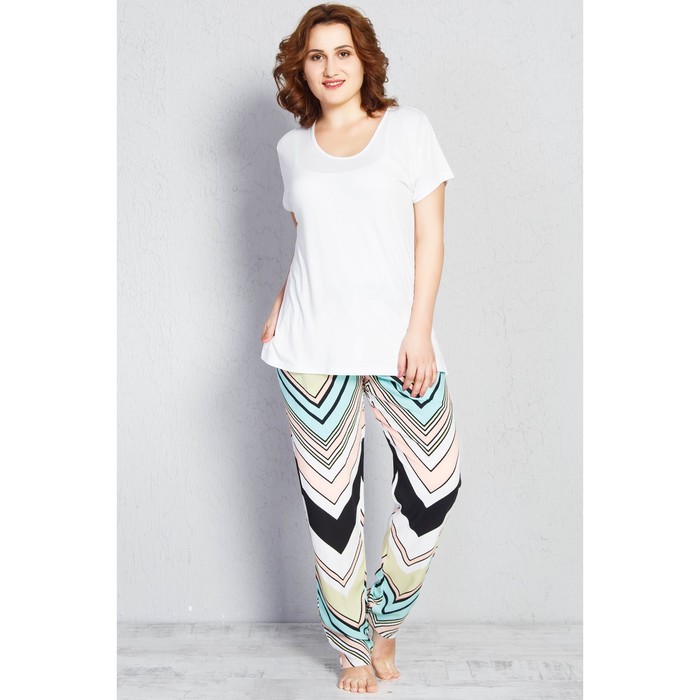 Комплект женский (майка, брюки) Зигзаг 708174 1105 цвет Белый, р-р 54 (3XL) вискоза
