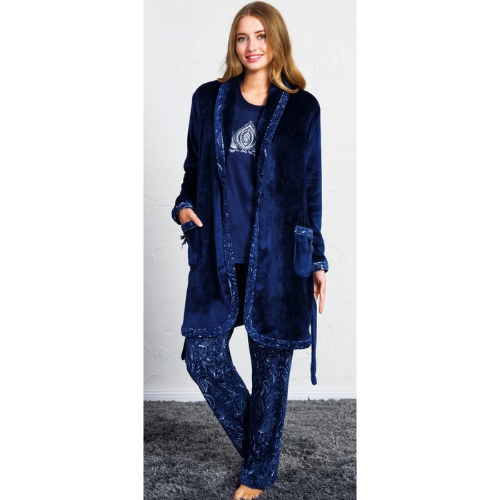Комплект женский 3-ка Жар птица 160302 3454 цвет синий, р-р 46 (M)