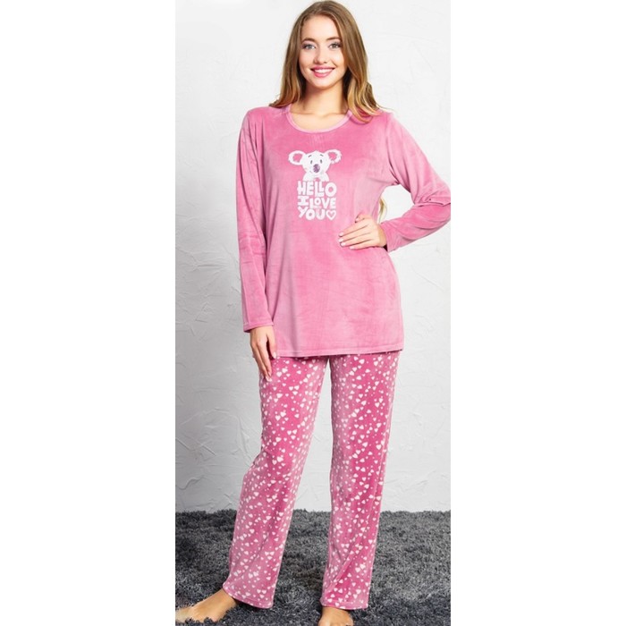 Комплект 2-ка велюровый Коала 160318 3467 цвет розовый, р-р 52 (2XL)  37069 37