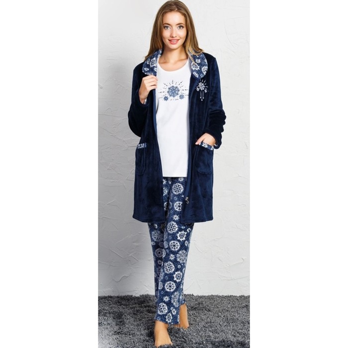 Комплект женский 3-ка 160348 3500 цвет тёмно-синий, р-р 52 (2XL)