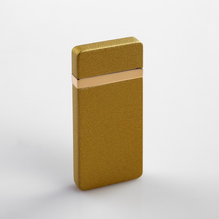 Зажигалка электронная в подарочной коробке, сенсор, USB в комп-те, золотая, 7.5х12 см