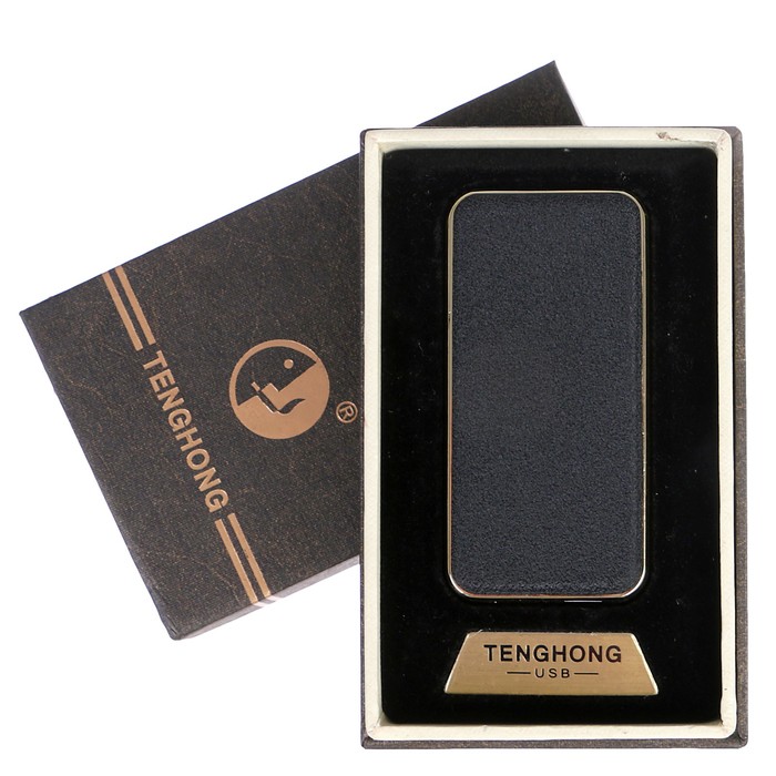 Зажигалка электронная, спираль, слайдер, USB в комп-те, чёрная, 7.5х12 см