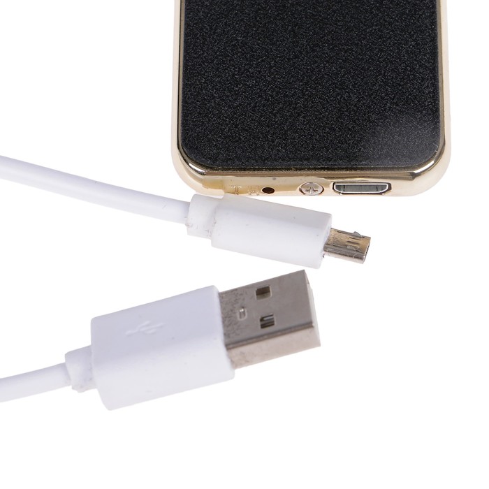 Зажигалка электронная, спираль, слайдер, USB в комп-те, чёрная, 7.5х12 см