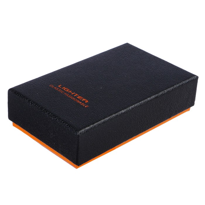 Зажигалка электронная, спираль, USB в комп-те, золотая с выпуклым рисунком, 7.5х12 см