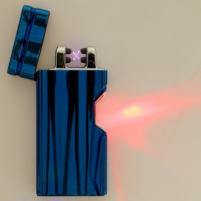 Зажигалка электронная «В другом измерении», дуговая, USB в комп-те, синяя, 7.5х12 см