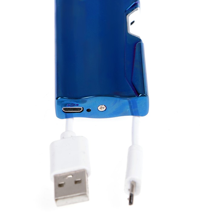 Зажигалка электронная «В другом измерении», дуговая, USB в комп-те, синяя, 7.5х12 см