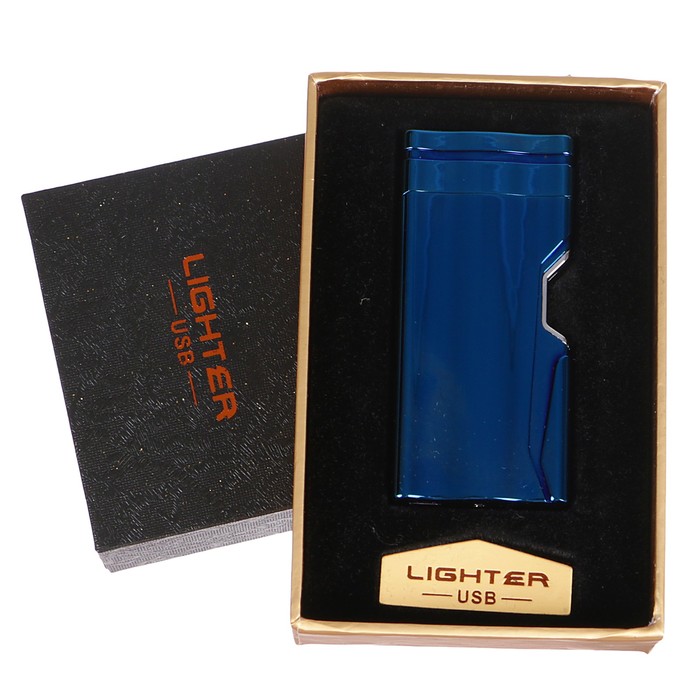Зажигалка электронная «В другом измерении», дуговая, USB в комп-те, синяя, 7.5х12 см